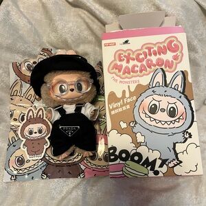 Authentic Exciting Macaron Labubu Toffee- Black and White Prada outfit included